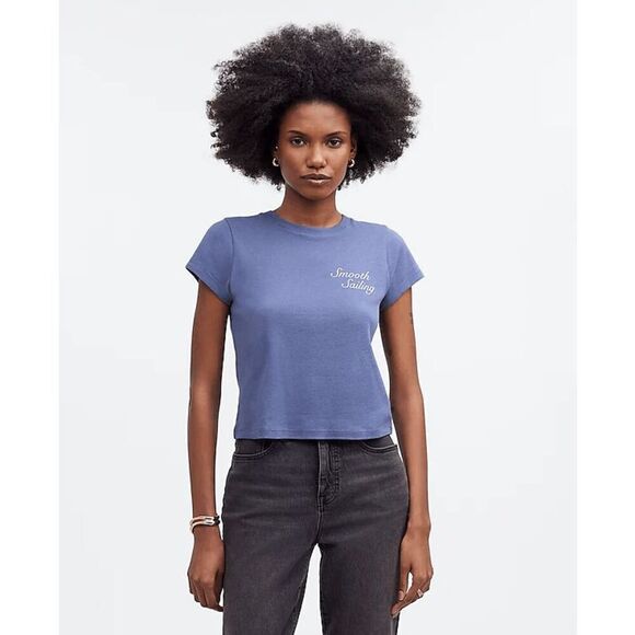 Madewell Day in the Sun Graphic Tee Faded Blue Crewneck Short‎ Sleeve Size S NWT - Picture 1 of 6